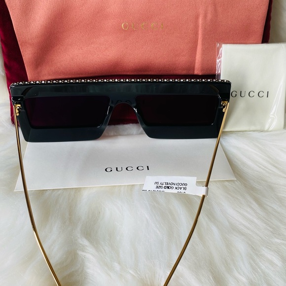 Gucci embellished rectangular sunglasses - Picture 4 of 13